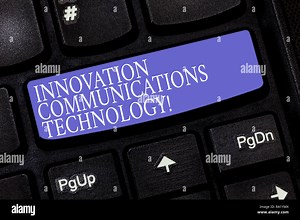 Handwriting text Innovation Communications Technology. Concept meaning Improvement in services and devices Keyboard key Intention to create computer m Stock Photo - Alamy