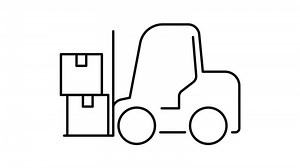 Download forklift truck outline icon animation. transparent background for free