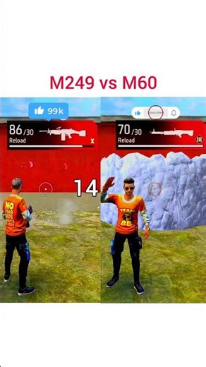 M249 vs M60 🔥 | Free Fire Gun Test | Which Gun Is DEADLY? 😱