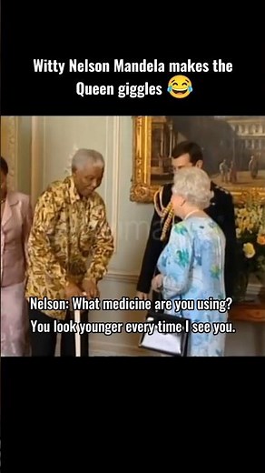 Witty Nelson Mandela makes the Queen giggles 😂