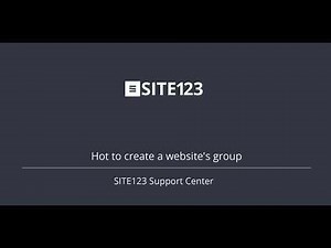 SITE123 - How to create a website's group
