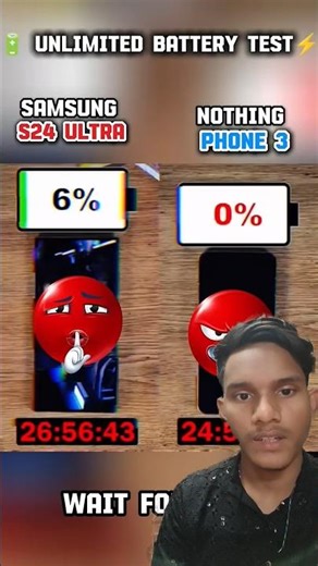 ⚡ ☠️ NOTHING PHONE 3 VS SAMSUNG GALAXY S24 ULTRA BATTERY DRAIN 🔋 TEST!! #shortvideo #shortsfeed