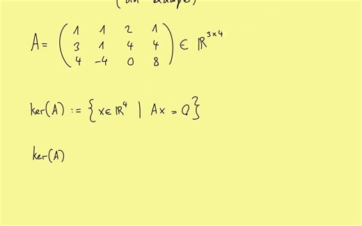 矩阵核（Kernel）的计算Calculating the kernel of a matrix - An example