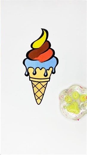 Coloring a Cute Ice Cream 🍦 | Relaxing Art