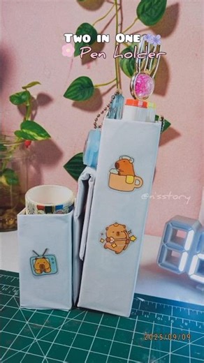 DIY pen holder and pencil box from toothpaste box #diy #craft #shorts #shortvideo