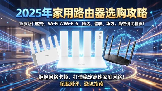 2025年家用路由器选购不再难！15款热门家用路由器横向评测，结合实际使用场景，推荐最适合你的那一款，附选购攻略，让你的网络畅通无阻！