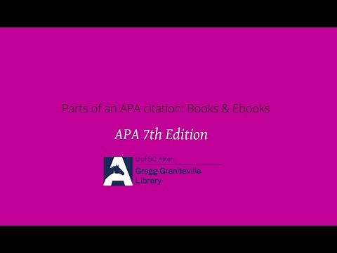 APA Books & Ebook Citations (7th Edition) - Reference List
