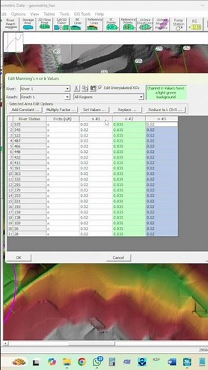 Entering Manning coefficient all at once in hec-has