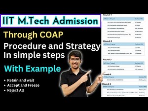 IIT MTech Admission through COAP || Detailed procedure and strategy || with examples