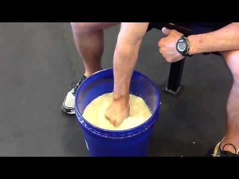 Rice Bucket Exercises for Baseball