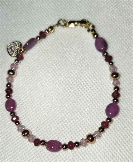 Ruby Beaded Bracelet - Etsy