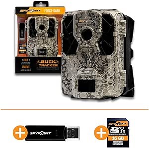 SPYPOINT Force-Dark Trail Camera 42 LED Infrared Flash Game Camera with 80-foot Flash and 110-foot Detection Range 12MP 0.07-second Trigger Speed