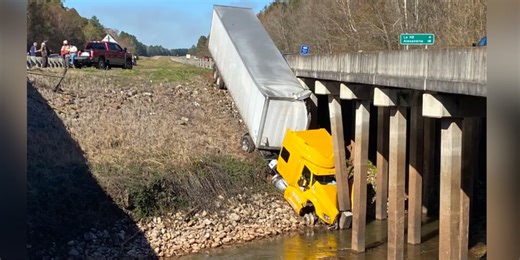 Fatigued truck driver causes crash, damages interstate bridge, authorities say