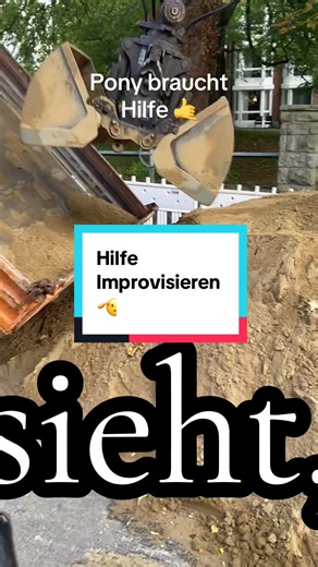 Unser Pony braucht Hilfe ⁉️⁉️⁉️⁉️ Baggerfahrer improvisiert mit Erfolg ✅ Technologia . Baustelle alltägliche Dinge. 🦺 #creatorsearchinsights #EXCAVATOR #bagger #bau #viral