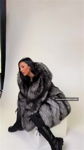 Luxury Scandinavian Silver Fox Fur Jacket With Lavish Big Fur Hood - Etsy