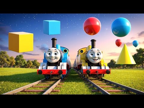 Mengenal Bentuk Geometri & Benda di Sekitar | Video Edukasi Anak PAUD TK 🚂✨
