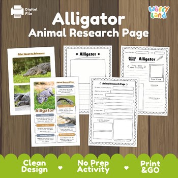Alligator Research Project | Reptile Science Activity | Swamp Animal Report