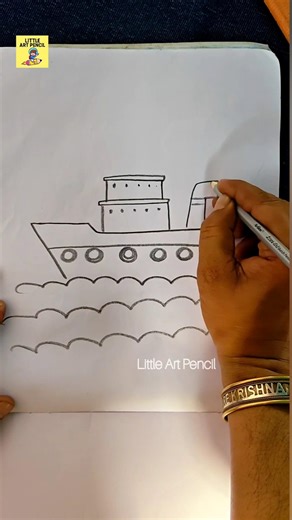 How to Draw a Ship ! Easy Learning process #video #art #drawing #ytshorts #sketch