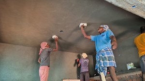 Fastest Way Of Kitchen Ceiling Plastering Techniques with Cement | Village Civil