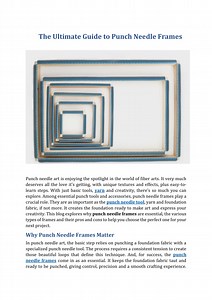 The Ultimate Guide to Punch Needle Frames - SlideServe