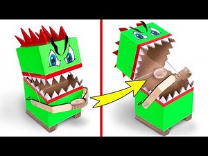 お金を食べちゃう貯金箱を段ボールで作る方法