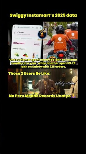 Swiggy Instamart Data Shocks Internet | ₹4 Lakh on Noodles?! #trending #swiggy #yearendcharts