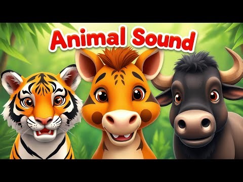 Jungle Animal Sounds for Kids | Tiger, Fox, Horse 🐯 🦊 🐴 | Learn Animal Sounds