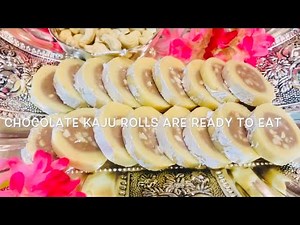 Milk powder Chocolate kaju rolls/ burfi | Sweet recipe made from milk powder | No mawa, No chashni