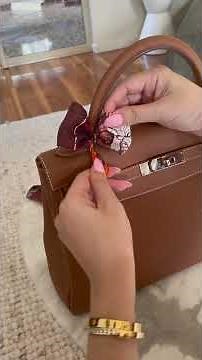 HOW TO TIE A HERMES TWILLY SCARF ON BAGS: BIRKIN/KELLY - The Simple Bow 🎀 #shorts
