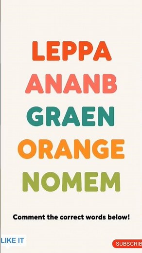 Guess the Words! 5 Fun Anagrams for You #englishpuzzle #viralvideo #anagramas