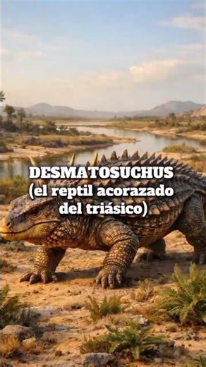DESMATOSUCHUS - el reptil acorazado del triásico. (IA)