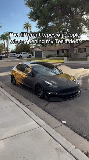 Ways to open my Tesla 🤪 #fyp #tesla #doorhandle