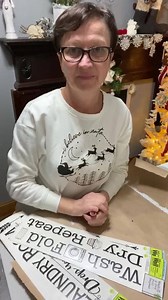 162K views · 3K reactions | See I how I made signs for the laundry room for only $2.00 each. I used wall decals and A pizza pan from the Dollar Tree. | The Crafty Decorator | Facebook