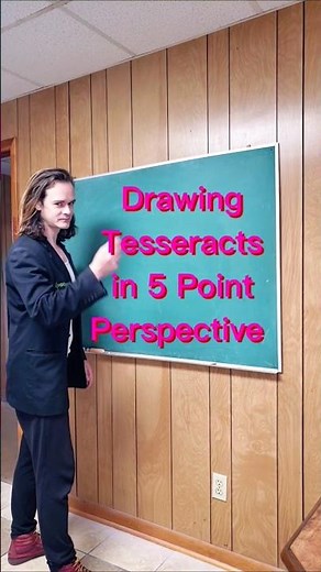 Drawing Tesseracts in 5 Point Perspective! 👁✏🔥#drawingshorts #4d #perspectivedrawing #howtodraw