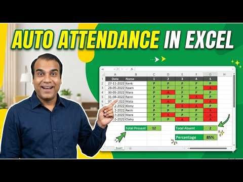Excel Attendance Tracker with Automatic Percentage (Step-by-Step Tutorial)