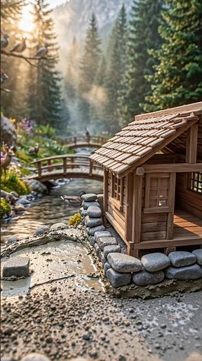 DIY Mini Wooden House Build | Amazing Miniature Wood Craft