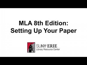 Setting Up Your Paper in MLA Format