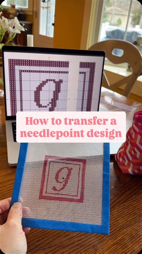 Vintage Point Finds 🪡 on Instagram: "Let me know if you have any questions! For my own projects I prefer to use acrylic paint markers because it’s quicker and easier. But for professional products, the standard is to use acrylic paint. #needlepoint #needlepointtiktok #tutorial #stitchly #beginnerneedlepoint"