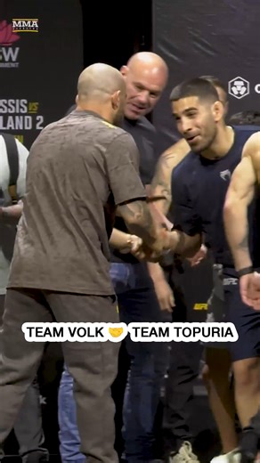 It was nothing but respect between Team Volkoanovski and Team Topuria at the #UFC312 weigh-ins | MMA Fighting