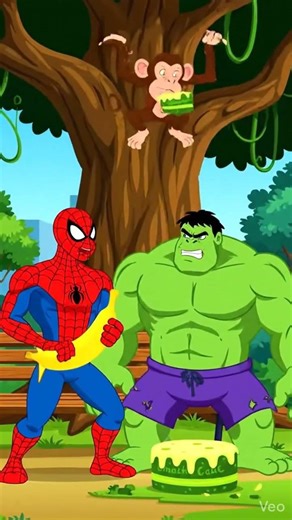 Spiderman binding a monkey and Hulk reading book #hulk #spiderman #shorts
