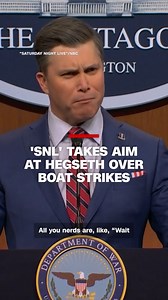 "Saturday Night Live" opened its show this weekend with an aggressive Defense Secretary Pete Hegseth, played by Colin Jost, giving a press conference about recent boat strikes. | CNN Politics