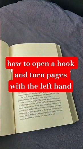 how to open a book and turn pages with the left hand