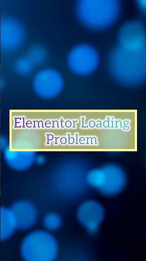 Wordpress Elementor loading Problem |Elementor loading Error #short#elementorwordpress