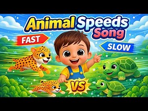 Animal Speeds Song 🐢🐆 | Fast and Slow Animals for Kids | Toddler Learning | TinyJoy Kids