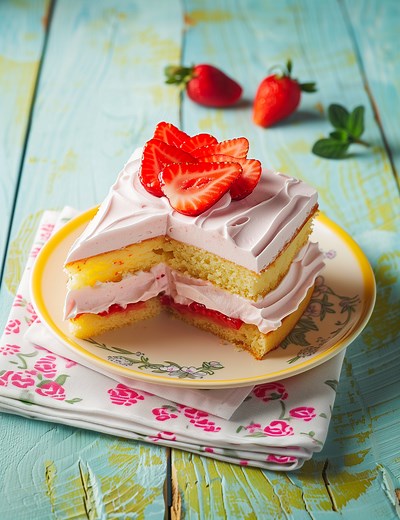 Génoise à la fraise pour 6 personnes - Recettes - Elle à Table