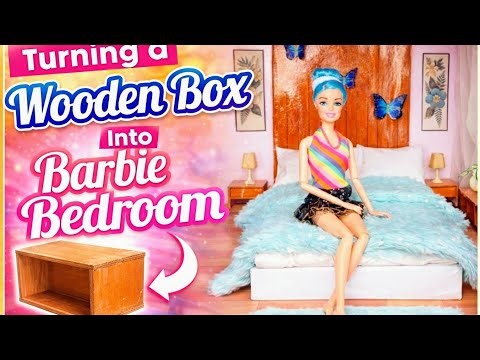 I Turned a Waste Wooden Box into a Barbie Bedroom 😱✨ (DIY Transformation)