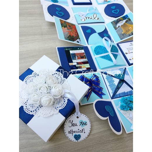 Birthday Special Oceanic Blue Infinity Box | Blue & White Loaded