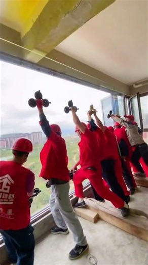 window big size glass laminate installation