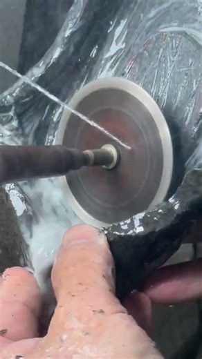 The process of scraping on a special material using the tools that have been provided