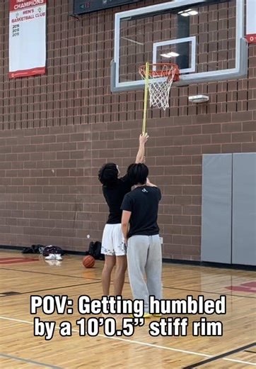 I felt like I was jumping high but this rim was really making it difficult for me to make one. I’d rather dunk on a 10’2” bendy rim. Something about stiff rims just doesn’t feel right unless the rim is like 9’11. I think I’m going to go back to my original hoop next week #dunk #journey #basketball #verticaljump #fyp